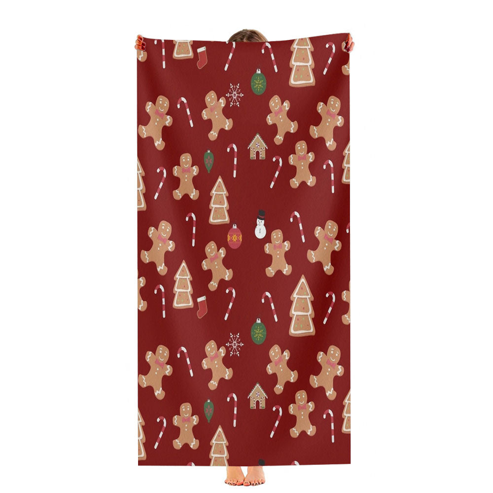 Christmas Gingerbread Cookies Ultra-Soft Luxury Bathroom Towels