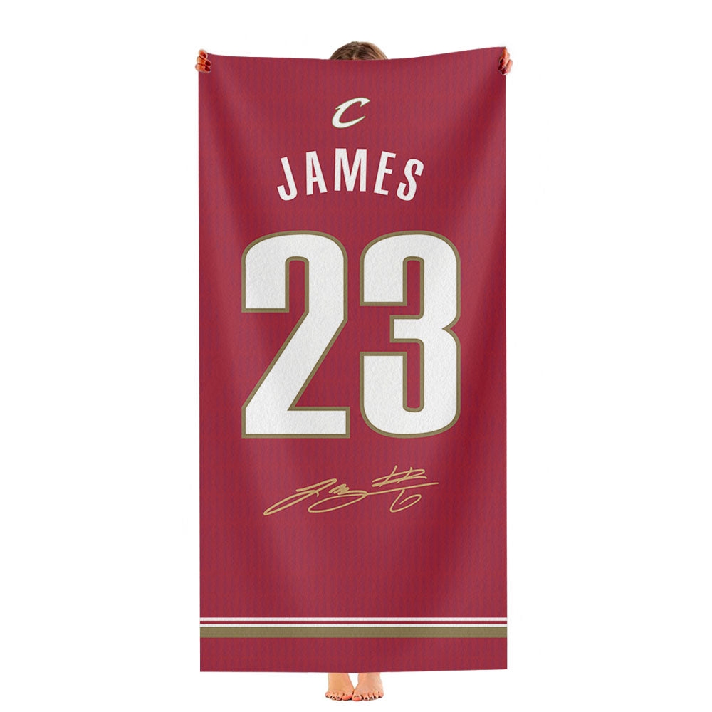 Cleveland Cavaliers James Red Ultra-Soft Luxury Bathroom Towels