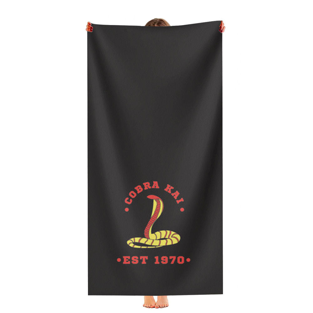 Cobra Kai Snake Est 1970 Ultra-Soft Luxury Bathroom Towels