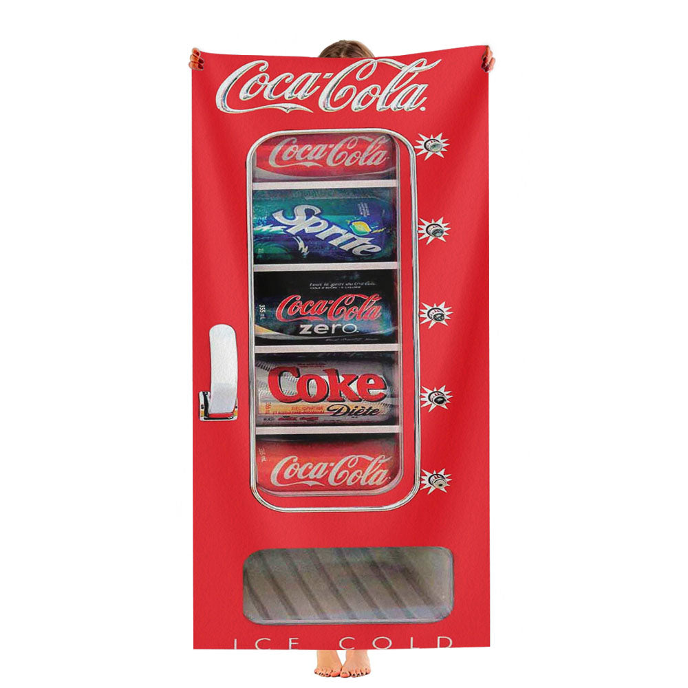 Coca Cola Ice Cold Vending Machine Ultra-Soft Luxury Bathroom Towels