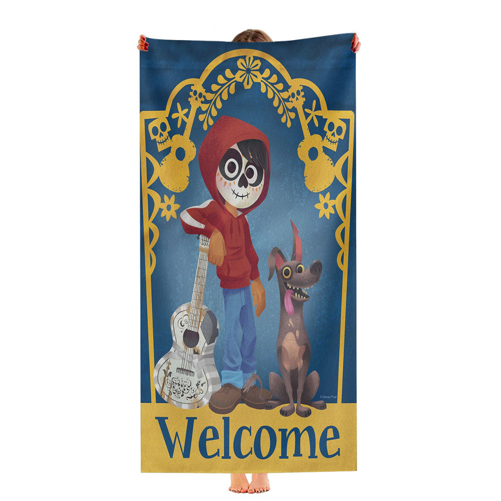 Coco Welcome Miguel And Dante Day Of The Dead Ultra-Soft Luxury Bathroom Towels