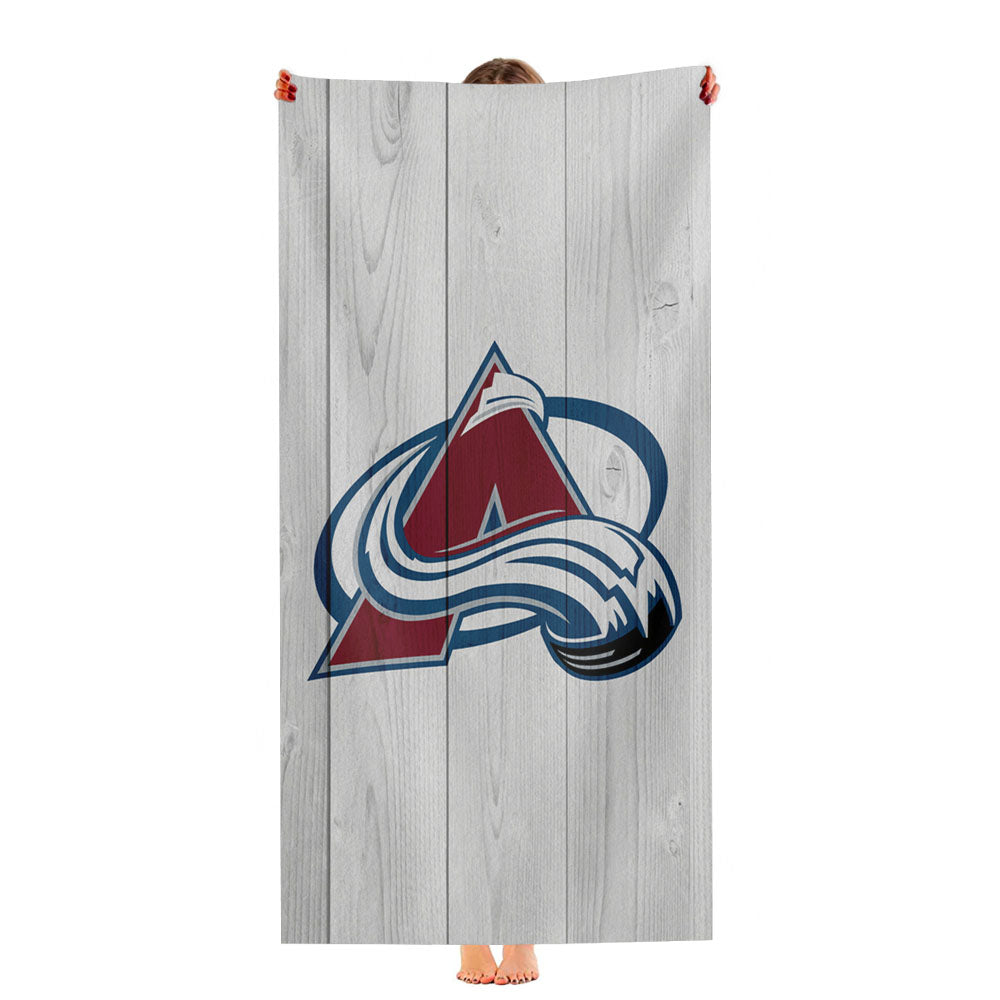 Colorado Avalanche Nhl Logo Wood Wallpaper Ultra-Soft Luxury Bathroom Towels