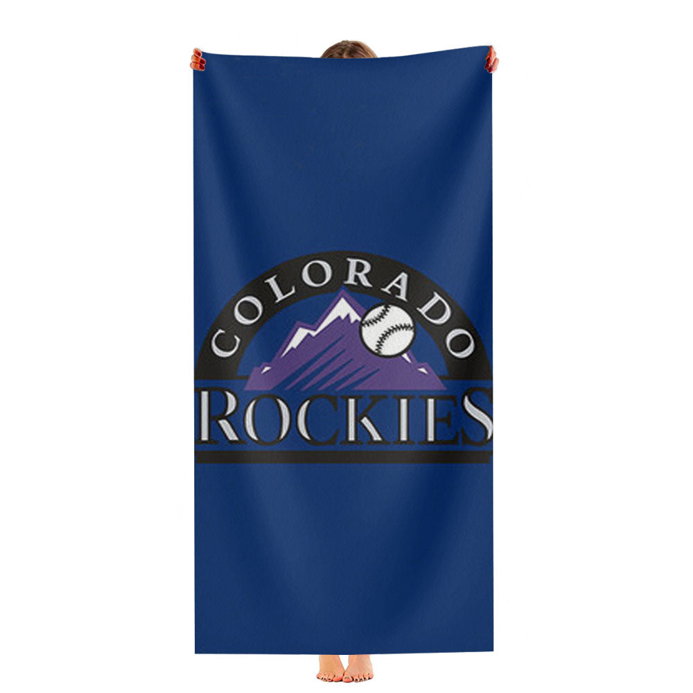 Colorado Rockies Baseball Logo Blue Ultra-Soft Luxury Bathroom Towels