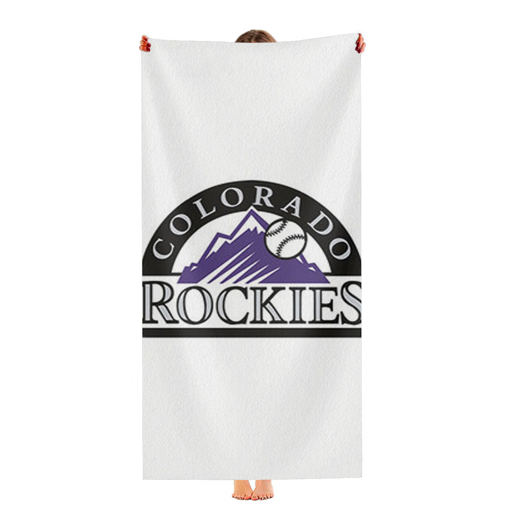 Colorado Rockies Baseball Logo White Ultra-Soft Luxury Bathroom Towels