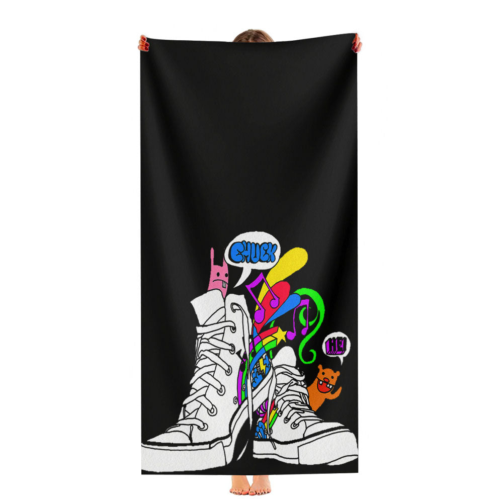 Converse Fun And Doodle Ultra-Soft Luxury Bathroom Towels