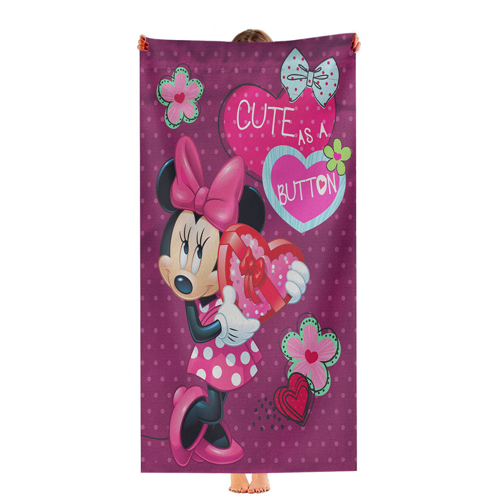 Cute As A Button Minnie Ultra-Soft Luxury Bathroom Towels