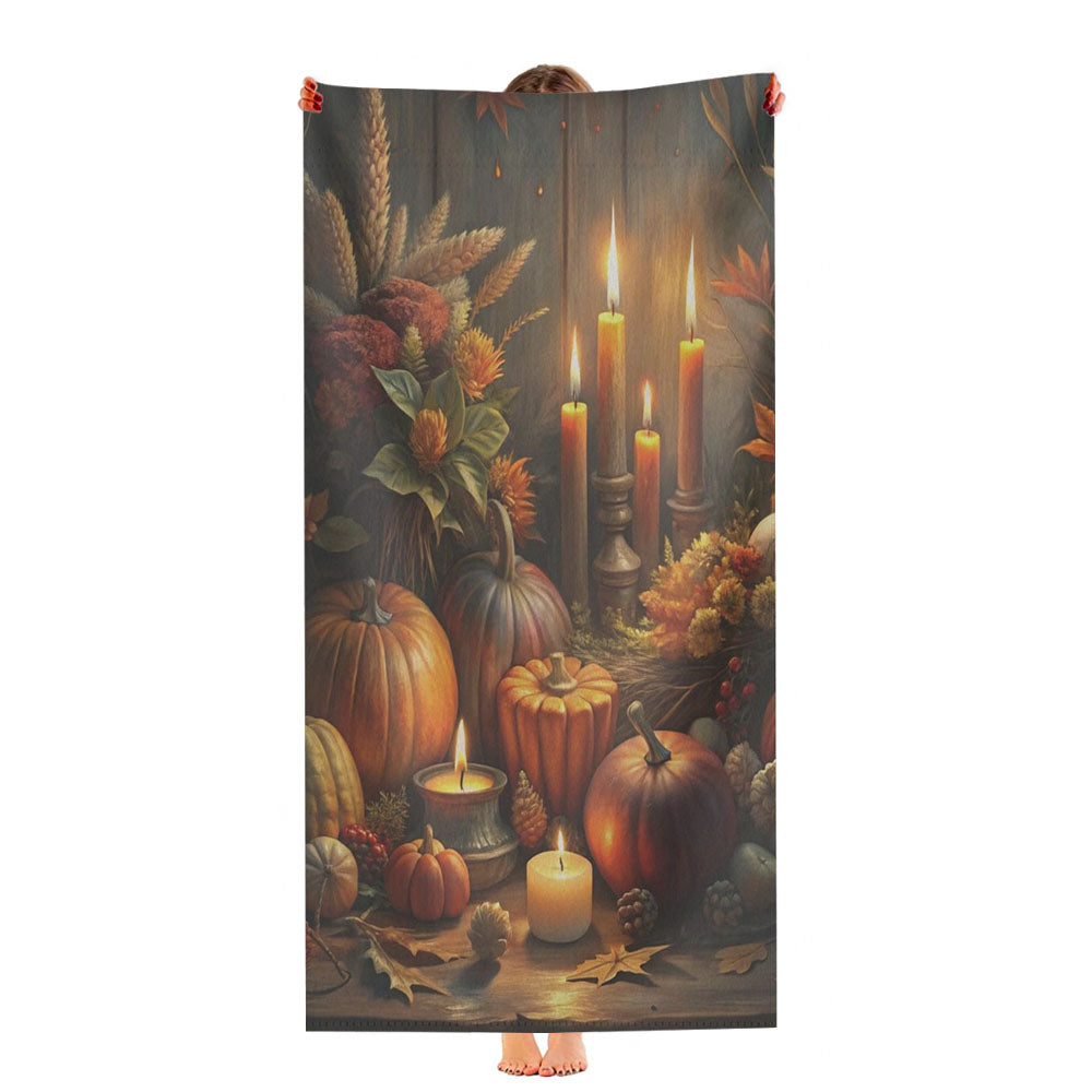 Dark Autumn Ambience House Banner Ultra-Soft Luxury Bathroom Towels