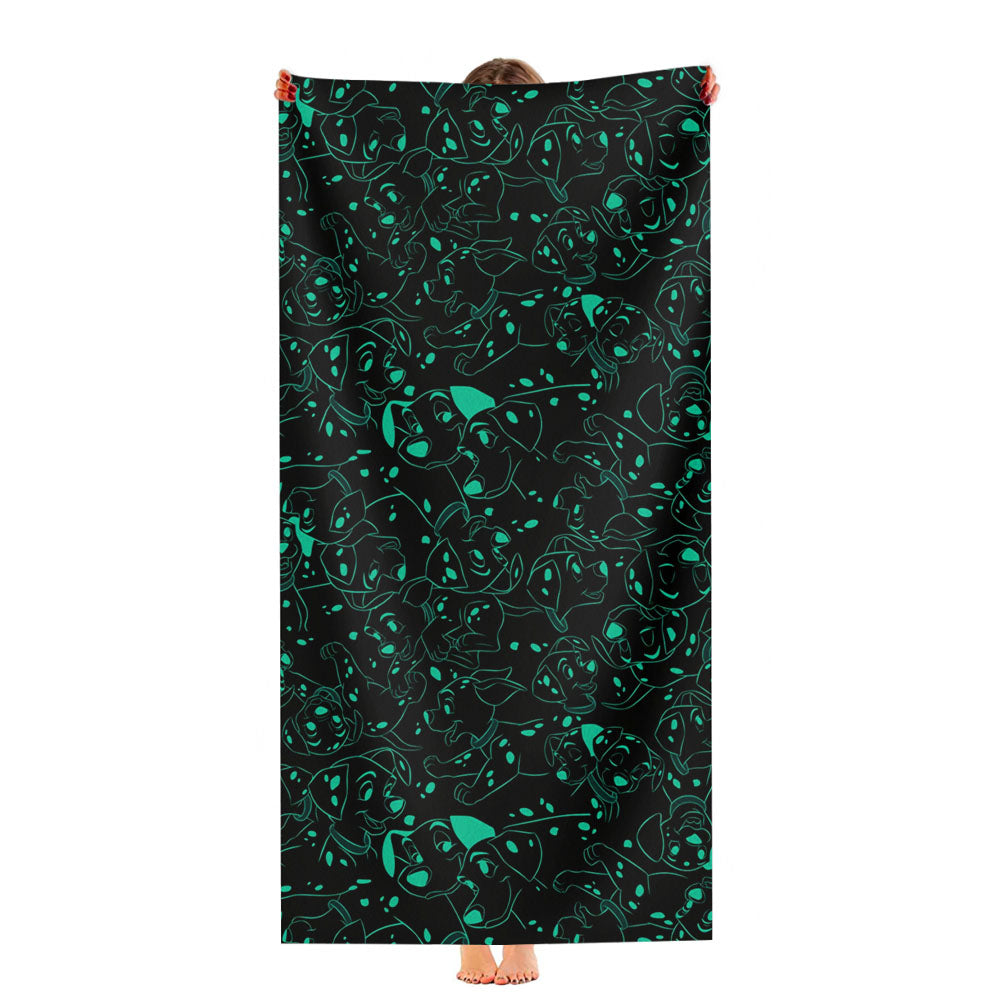 Disney 101 Dalmatians Family Pattern Black Tosca Ultra-Soft Luxury Bathroom Towels