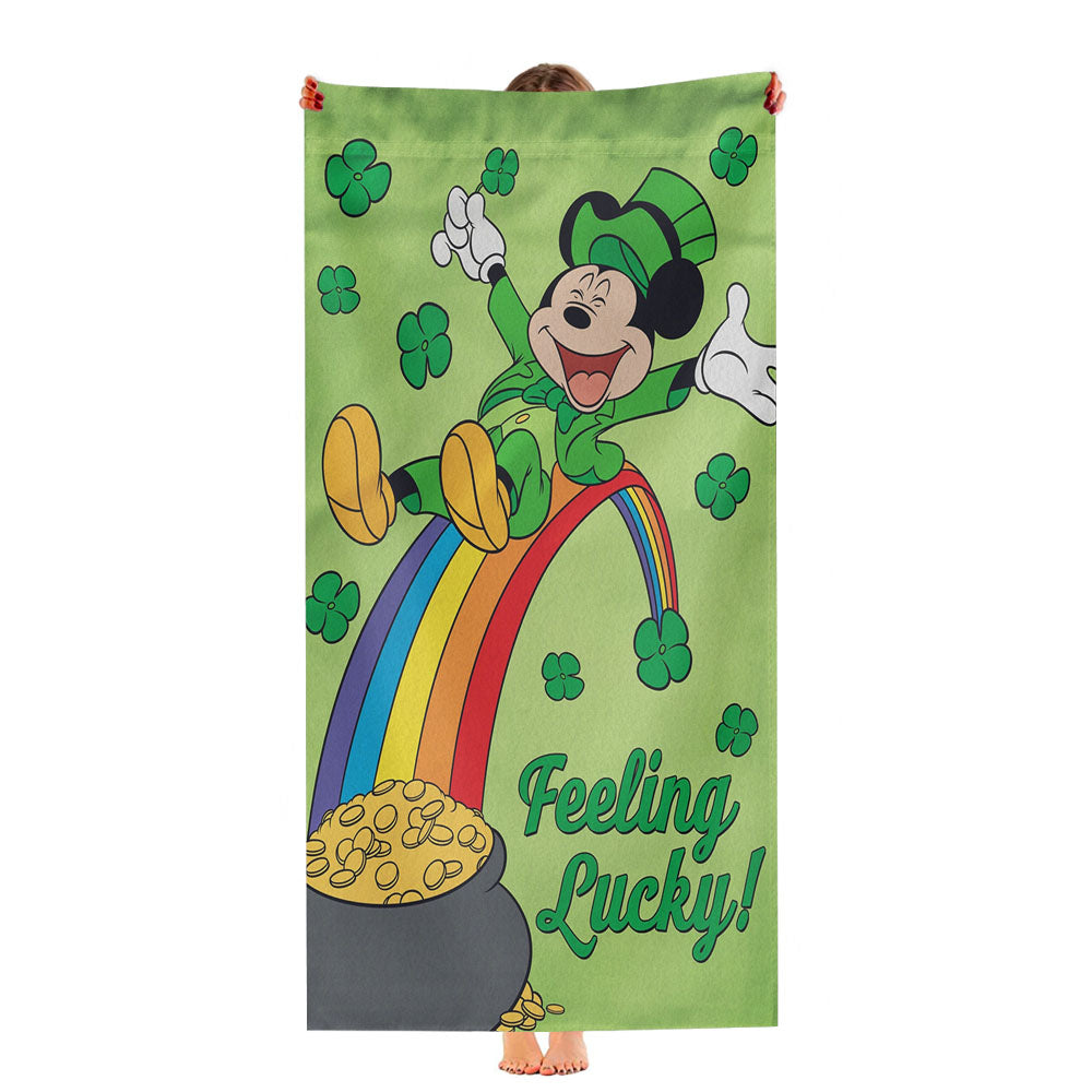 Disney Feeling Lucky St. Patrick'S Day Mickey Ultra-Soft Luxury Bathroom Towels