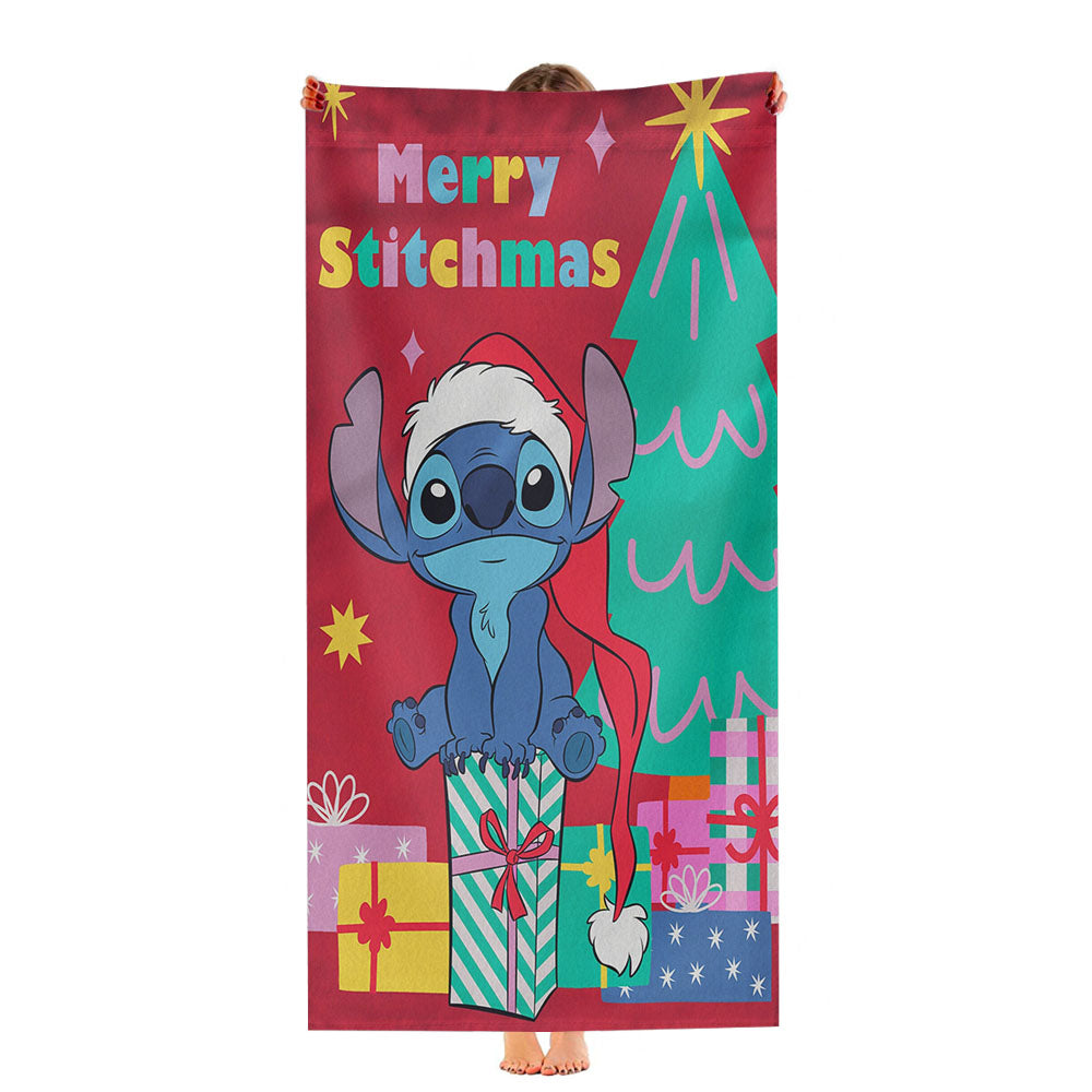 Disney Merry Stitchmas Stitch Ultra-Soft Luxury Bathroom Towels
