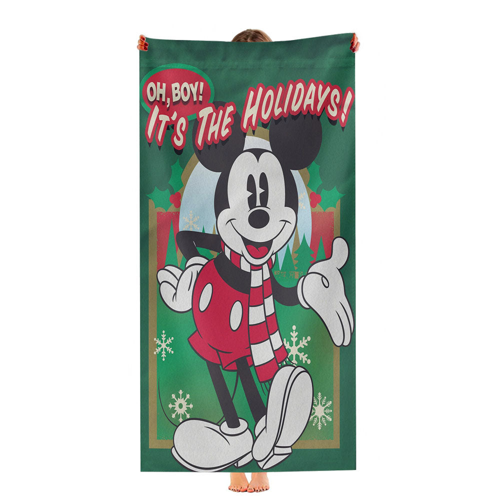 Disney Oh Boy It'S The Holidays Mickey Ultra-Soft Luxury Bathroom Towels