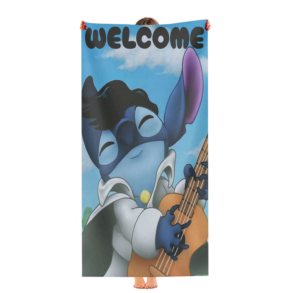 Disney Stitch As Elvis Presley Ultra-Soft Luxury Bathroom Towels