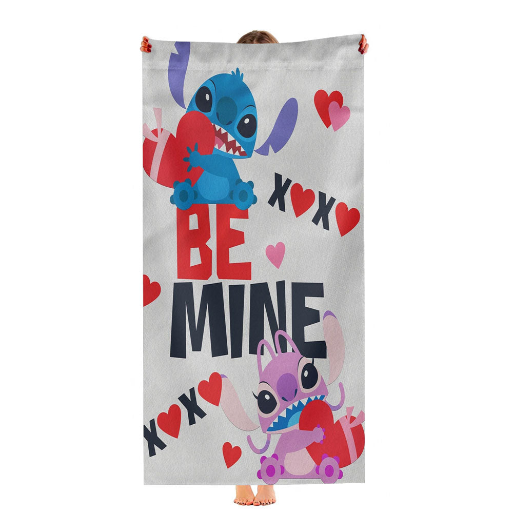 Disney Stitch Be Mine Valentines Ultra-Soft Luxury Bathroom Towels