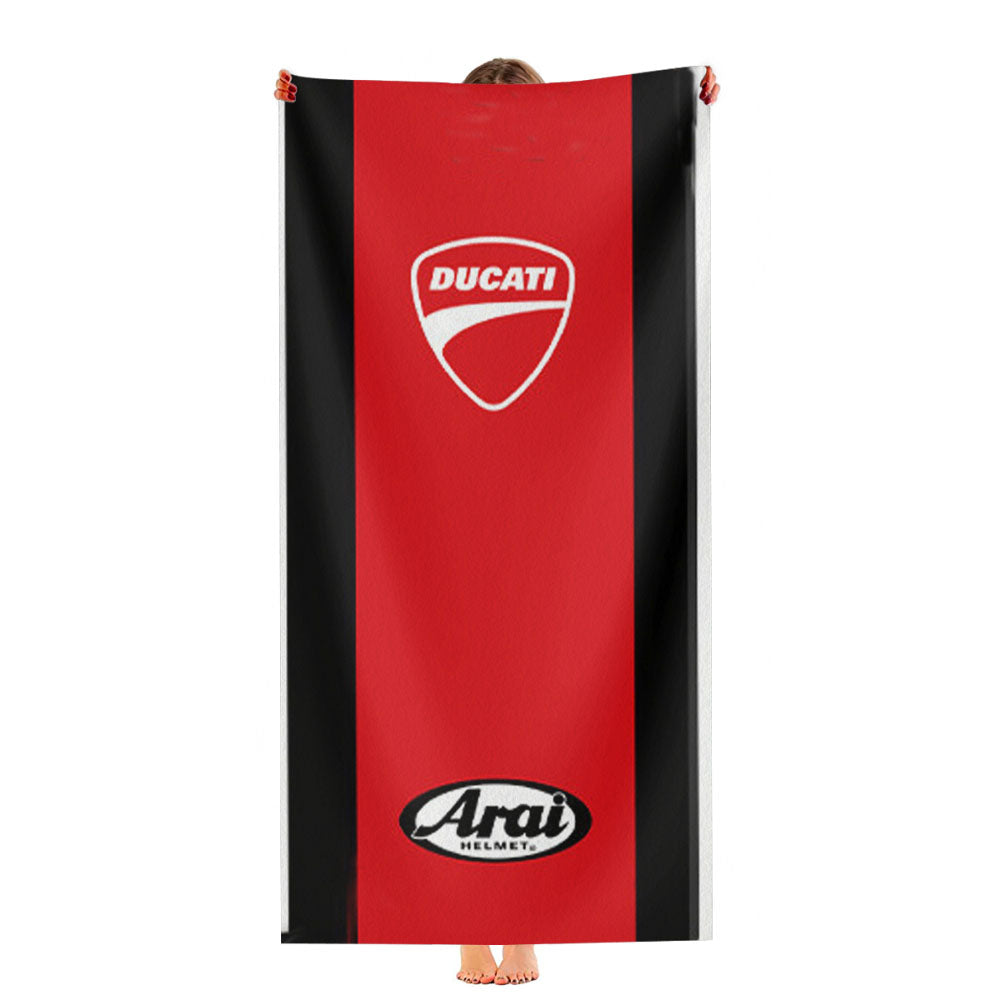 Ducati Arai Racing Helmet Stripes Ultra-Soft Luxury Bathroom Towels