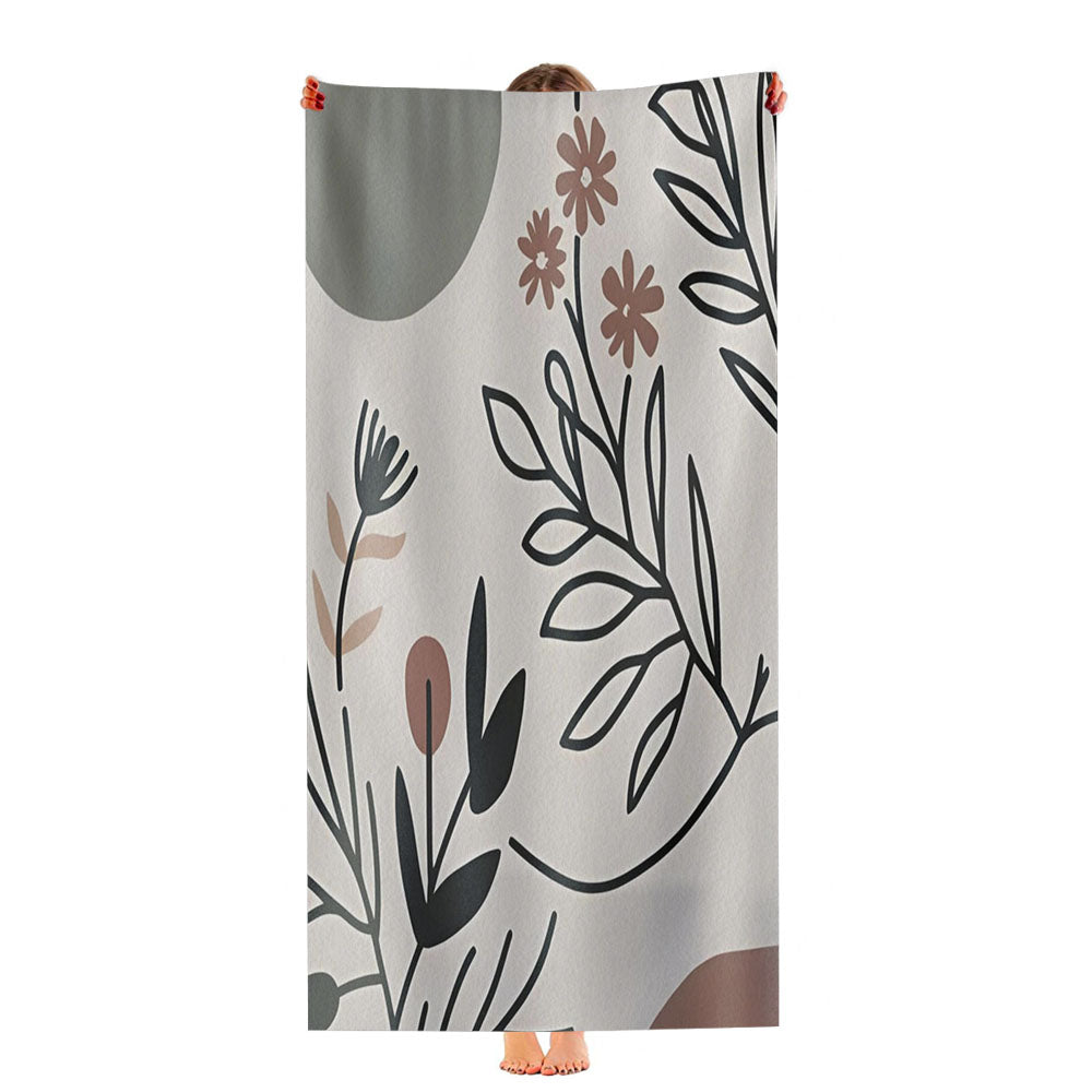Earthy Boho Botanical Ultra-Soft Luxury Bathroom Towels