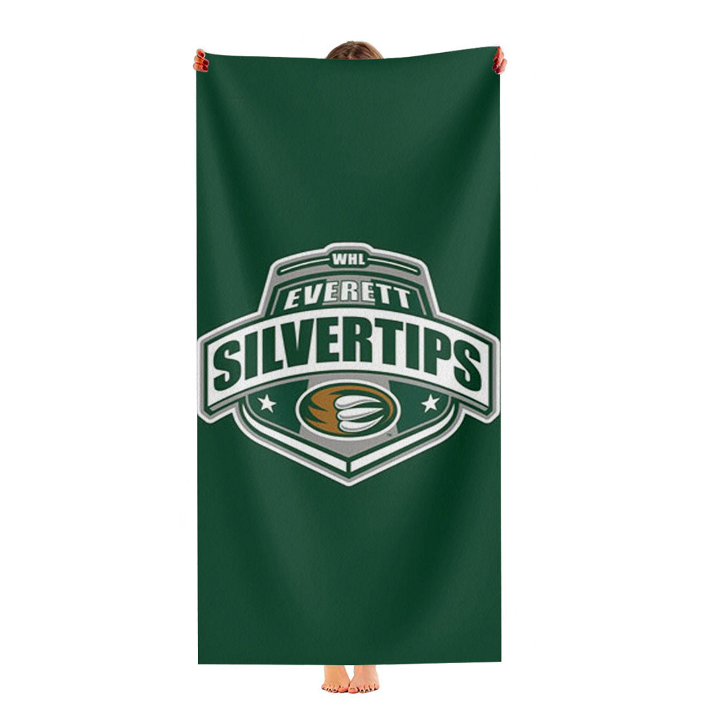 Everett Silvertips Logo Ultra-Soft Luxury Bathroom Towels