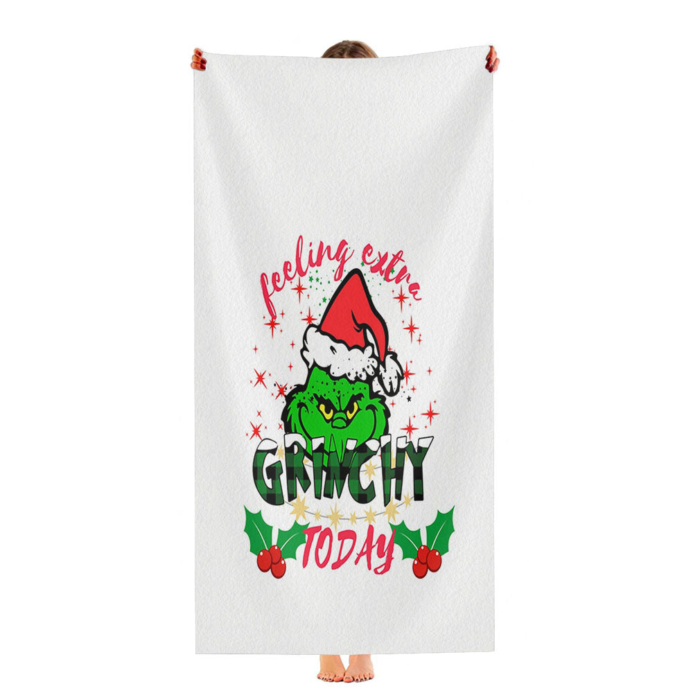 Feeling Extra Grinchy Today Christmas Grinchmas Ultra-Soft Luxury Bathroom Towels