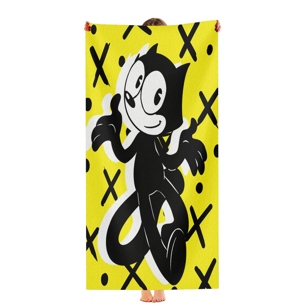 Felix The Cat Magic Bag Canvas Pattern Ultra-Soft Luxury Bathroom Towels