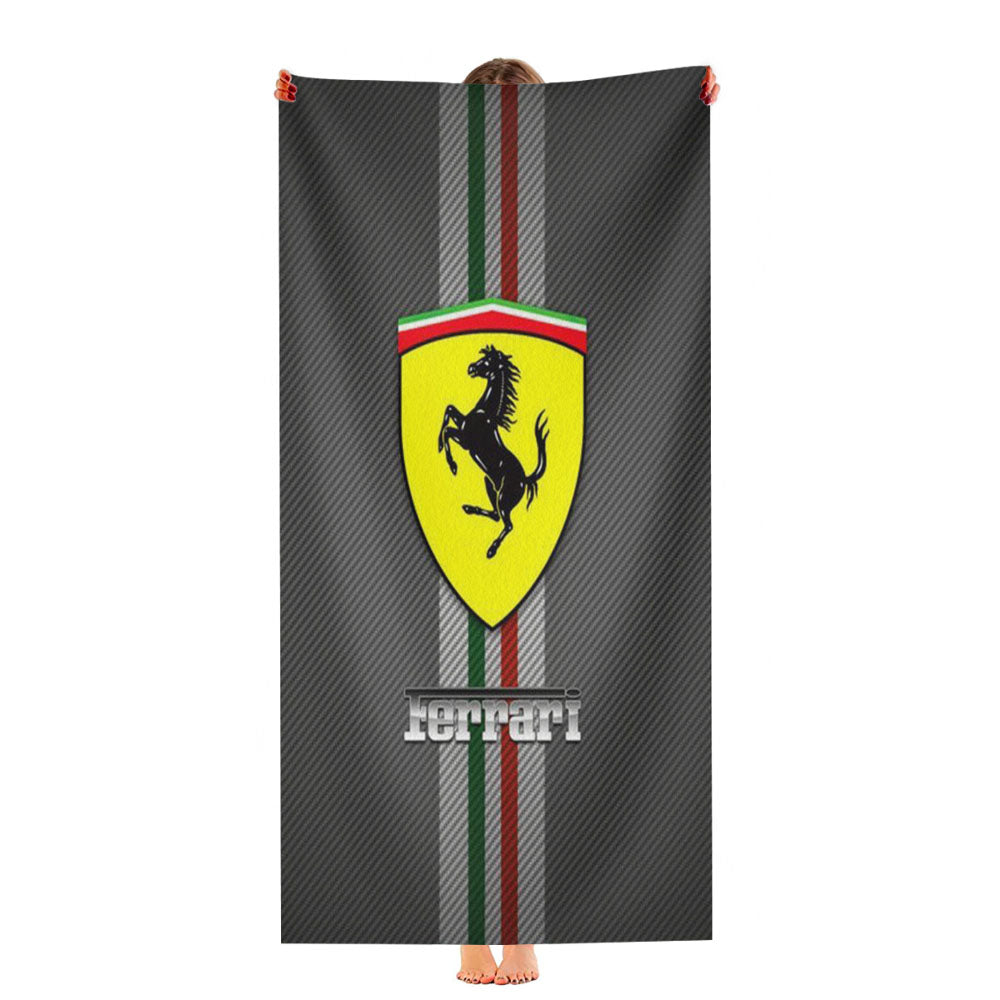 Ferrari Logo 2 Ultra-Soft Luxury Bathroom Towels
