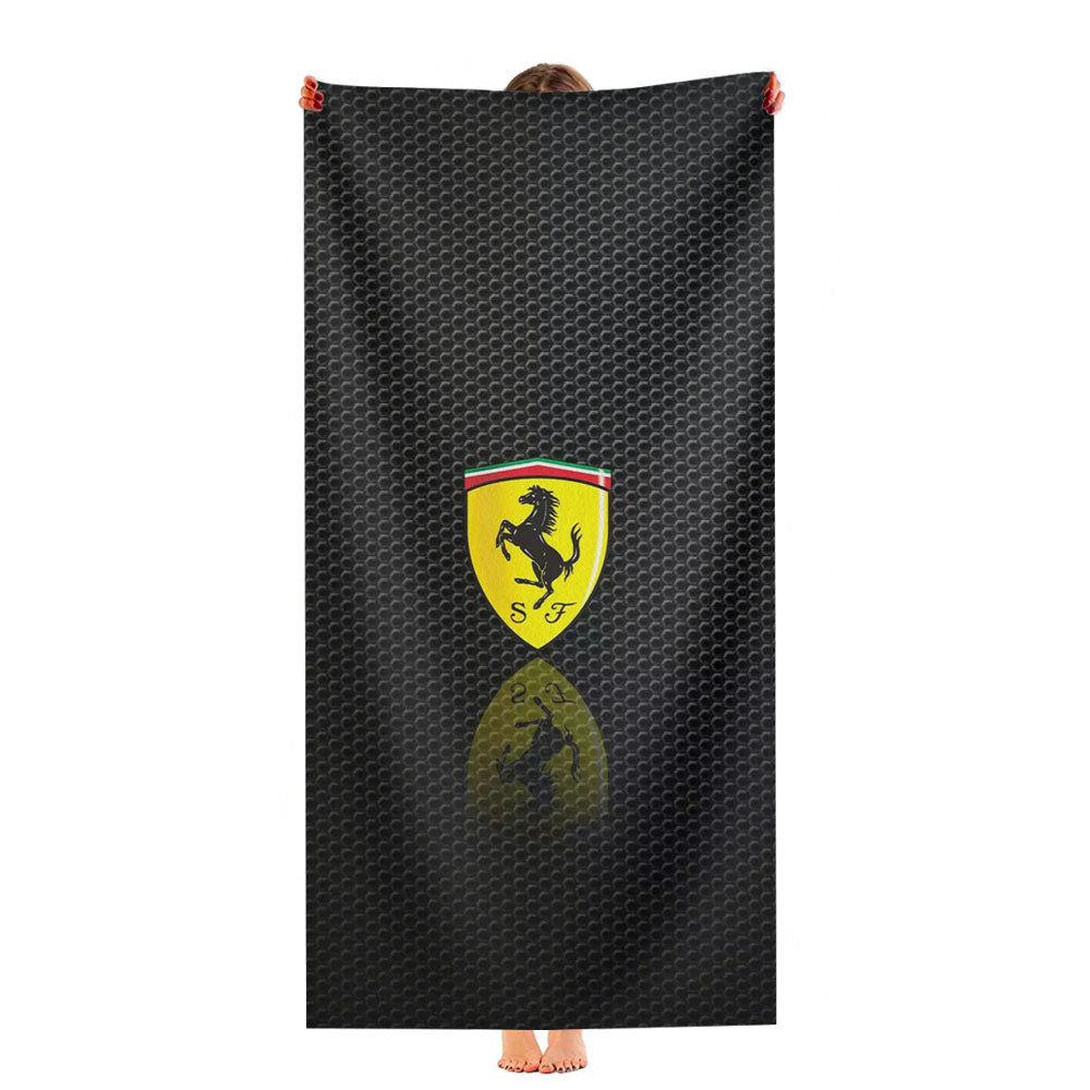 Ferrari Logo Wallpaper Ultra-Soft Luxury Bathroom Towels