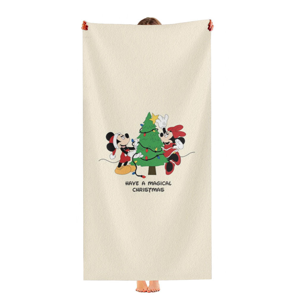 Festive Fairytale Mice - Christmas Ultra-Soft Luxury Bathroom Towels