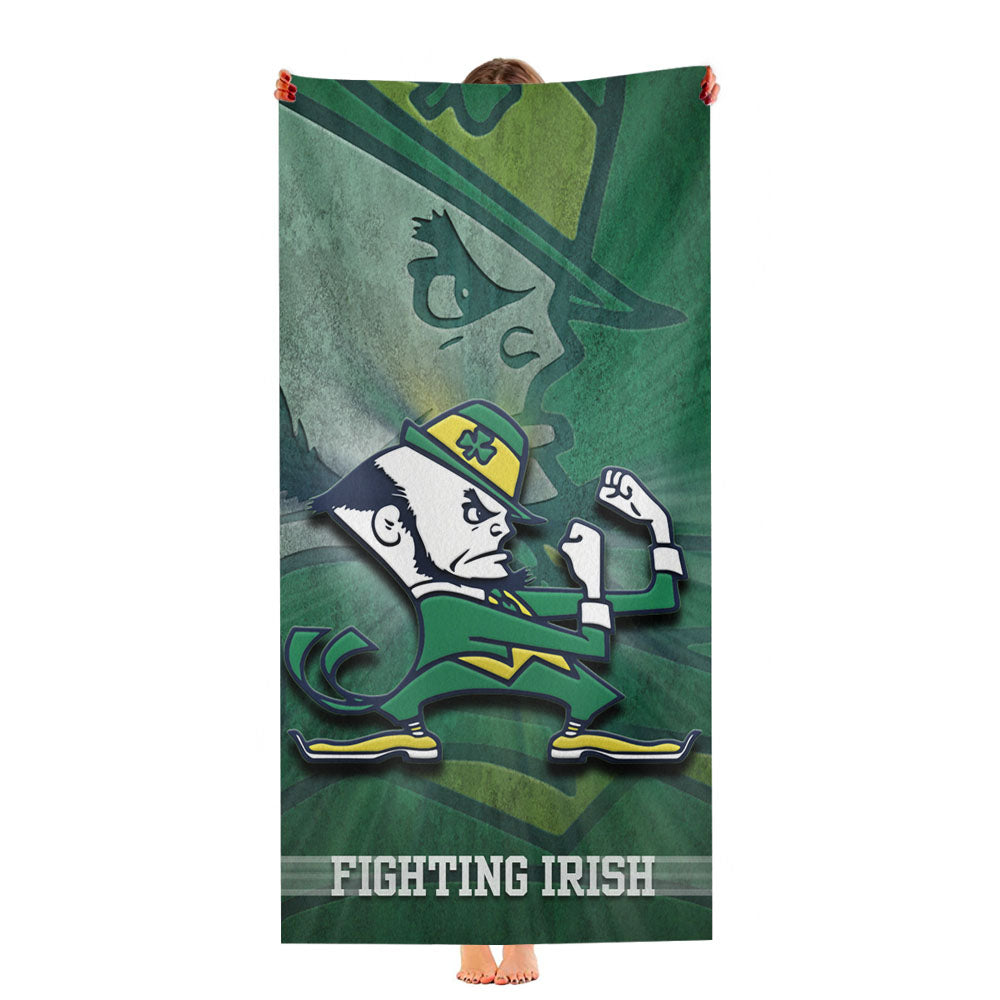 Fighting Irish Notre Dame Spot Light Green Ultra-Soft Luxury Bathroom Towels