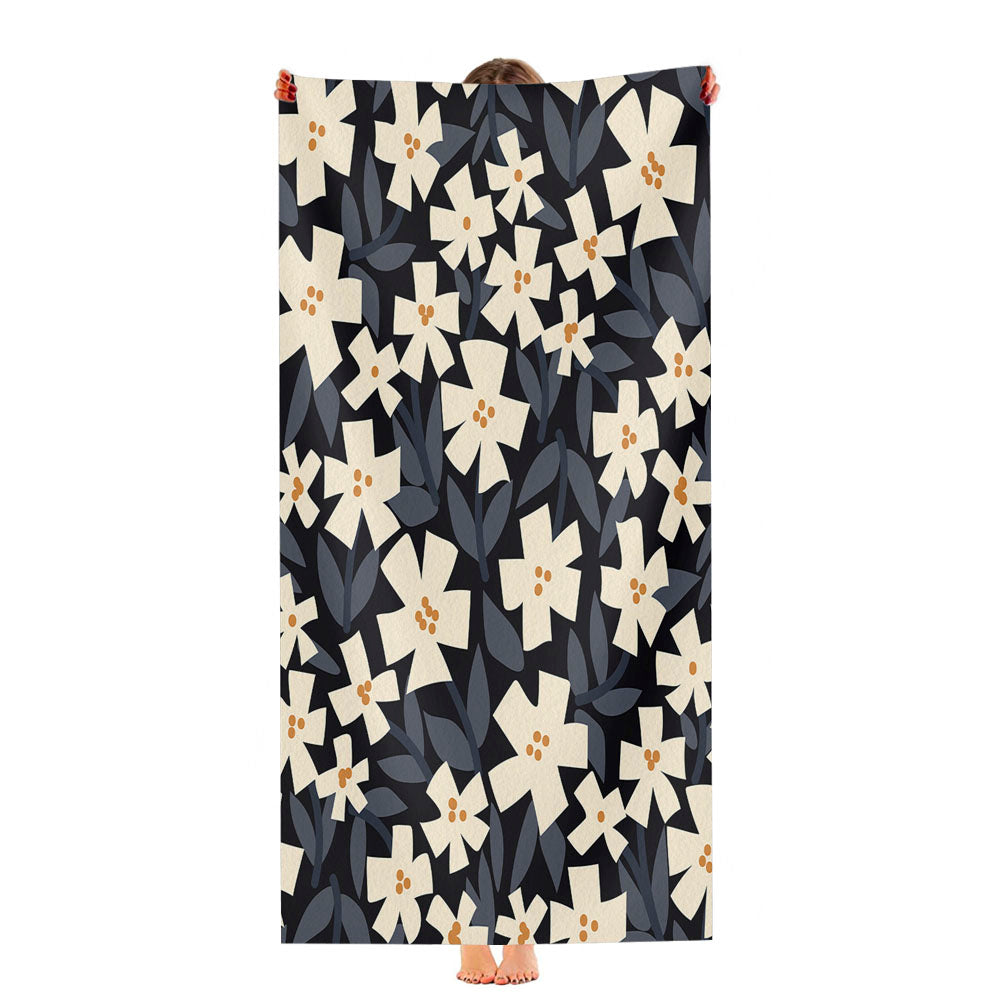 Flat Floral Pattern Ultra-Soft Luxury Bathroom Towels
