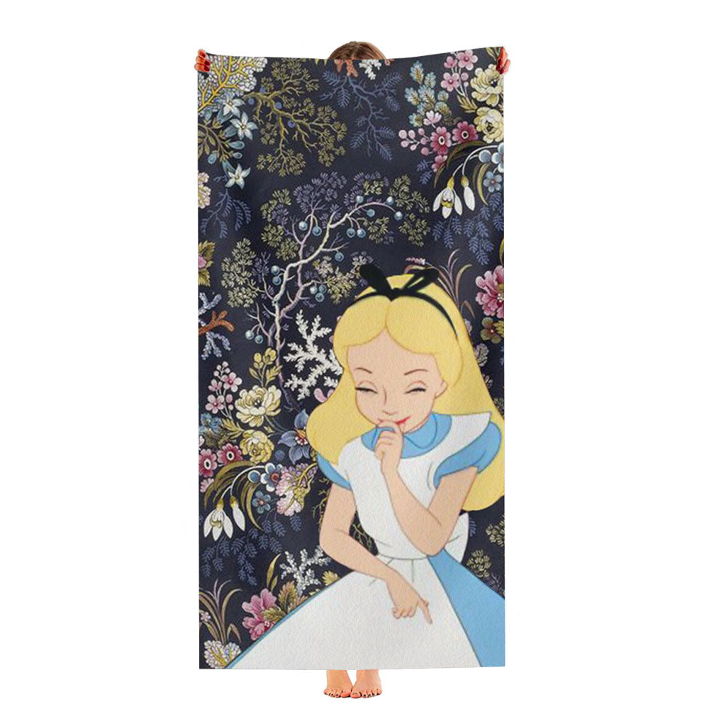 Floral Alice In Wonderland Ultra-Soft Luxury Bathroom Towels