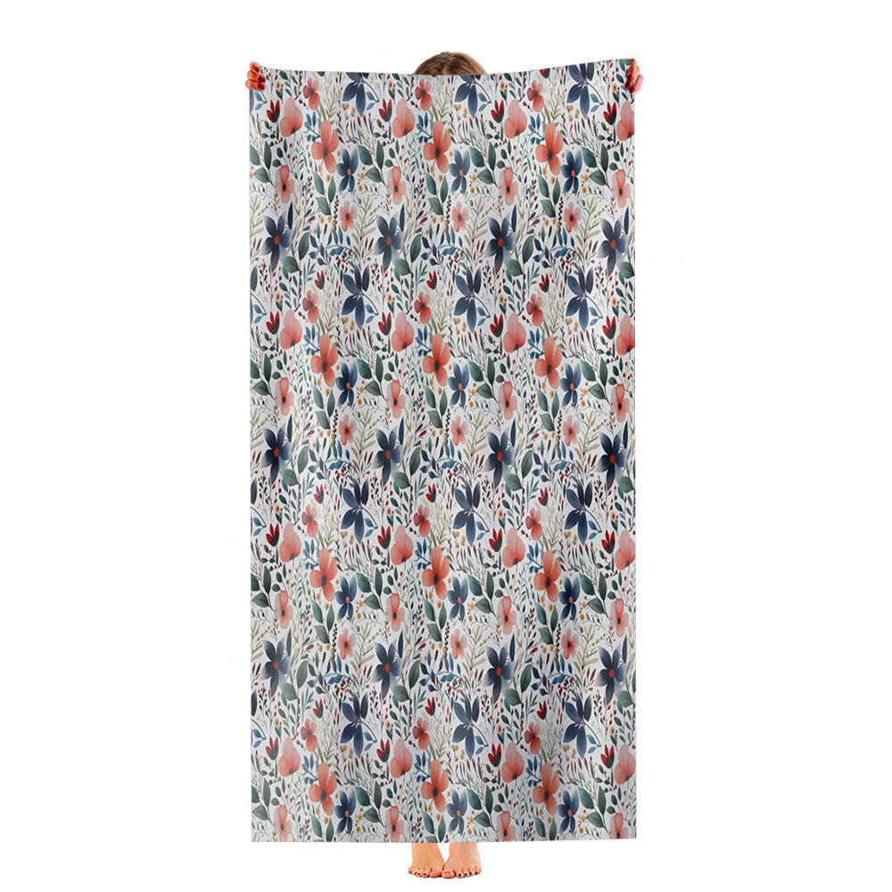 Floral Illustrations Ultra-Soft Luxury Bathroom Towels