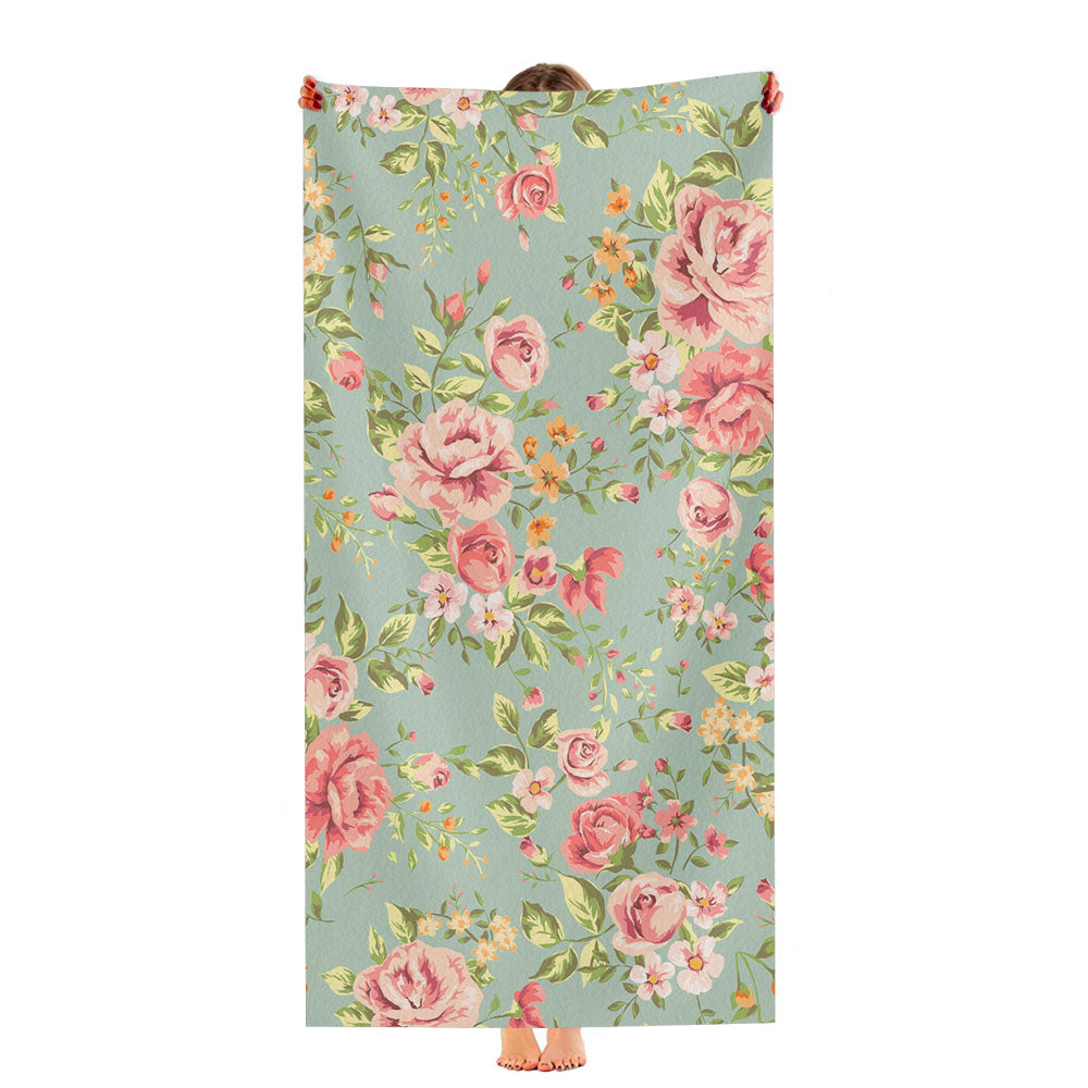 Flower Beautiful Vintage Floral Ultra-Soft Luxury Bathroom Towels