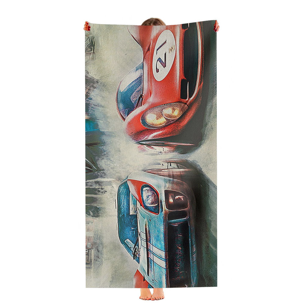 Ford Ferrari Movie Car Artwork Ultra-Soft Luxury Bathroom Towels