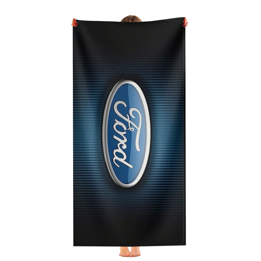 Ford Logo Blue Stripe Ultra-Soft Luxury Bathroom Towels