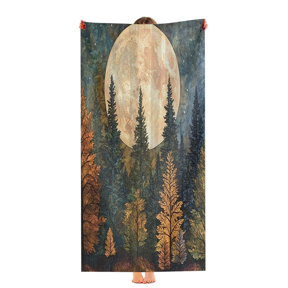 Forest Under The Moon Ultra-Soft Luxury Bathroom Towels