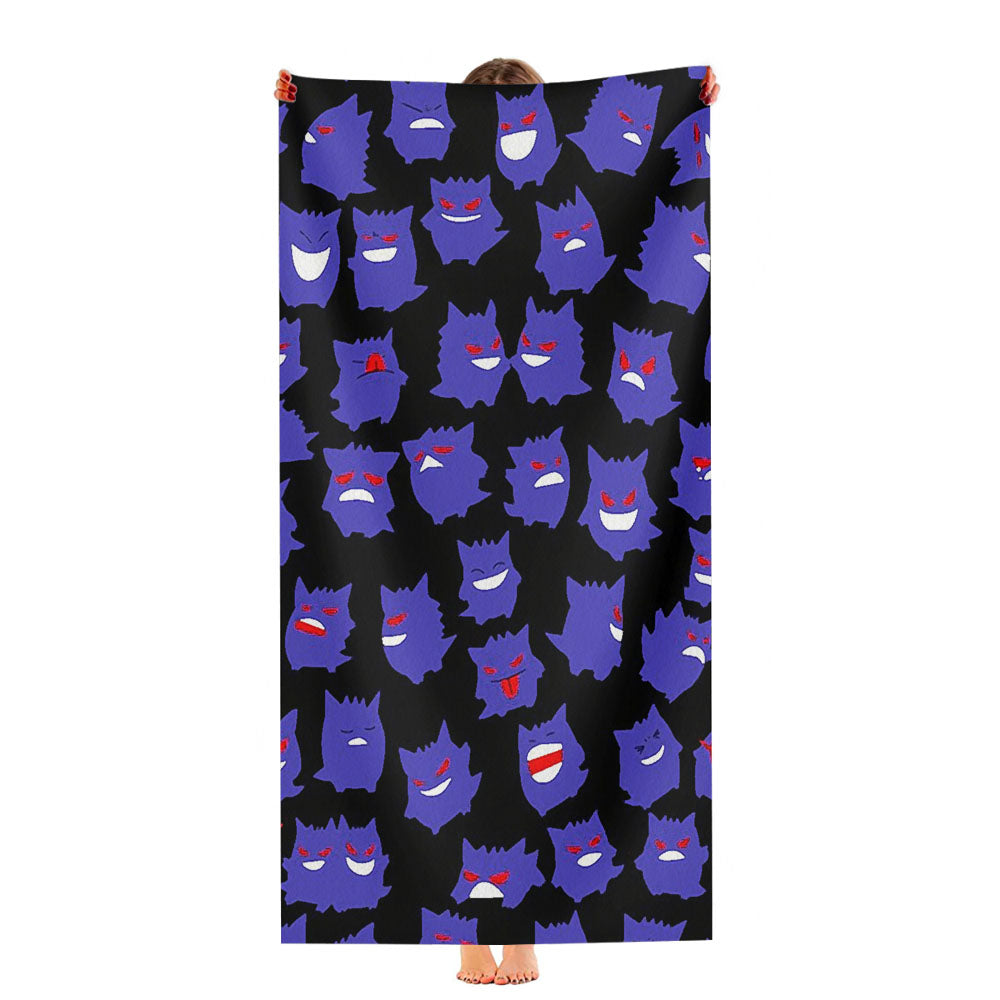 Gengar Pattern Ultra-Soft Luxury Bathroom Towels