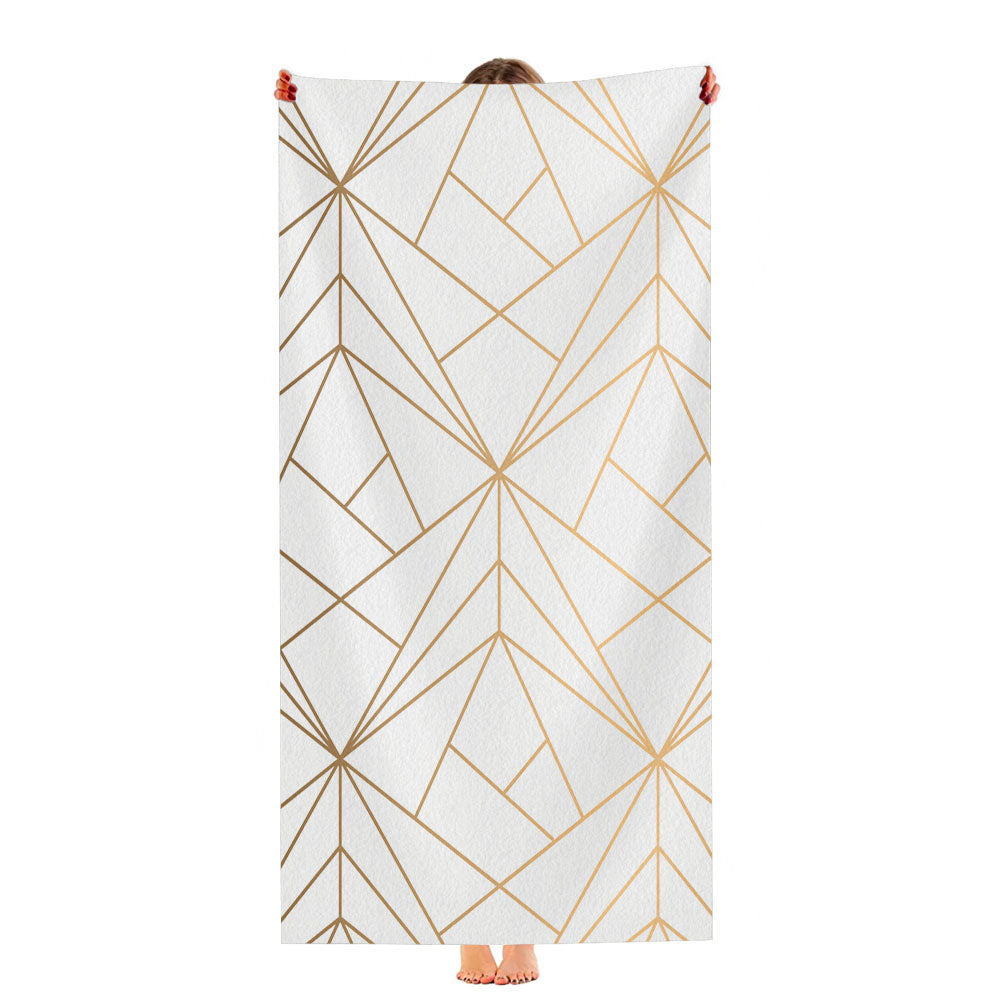 Gold Faux Foil Color Patterngeometric Ultra-Soft Luxury Bathroom Towels