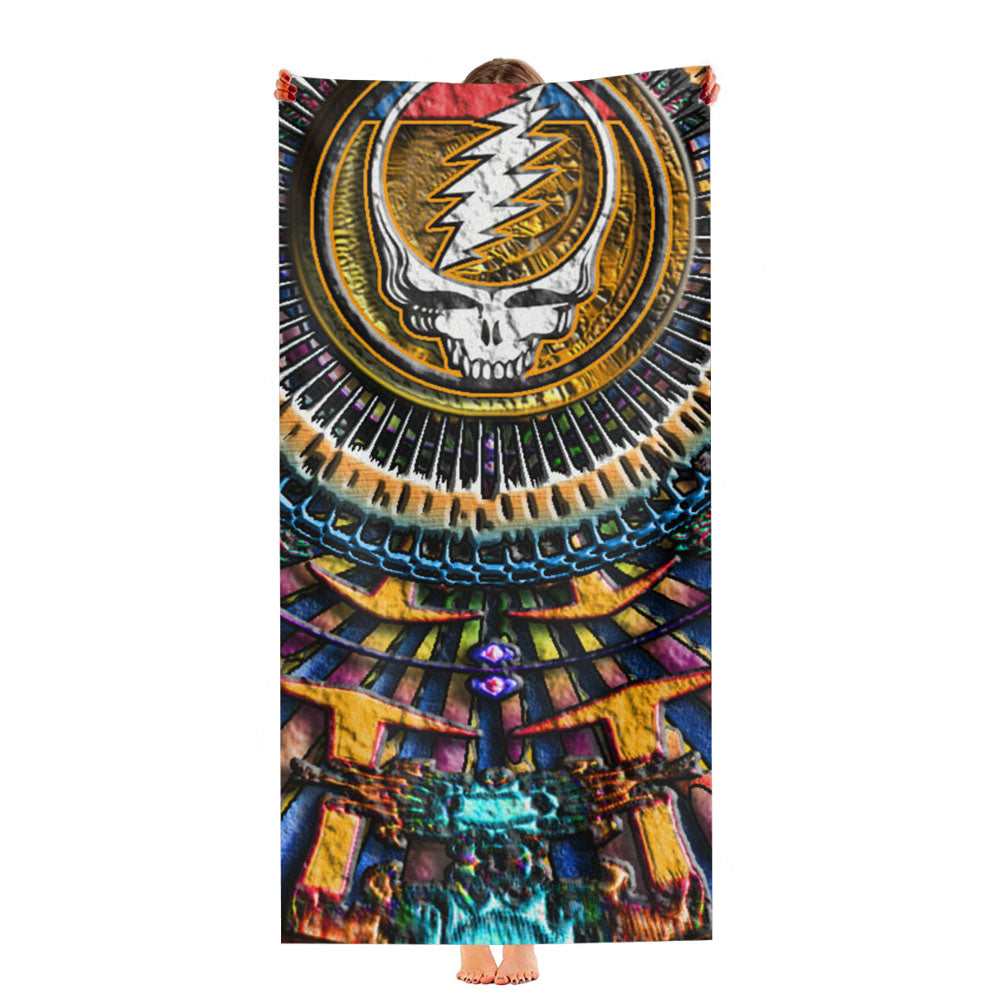 Grateful Dead I Steal Your Face Mandala Style Ultra-Soft Luxury Bathroom Towels
