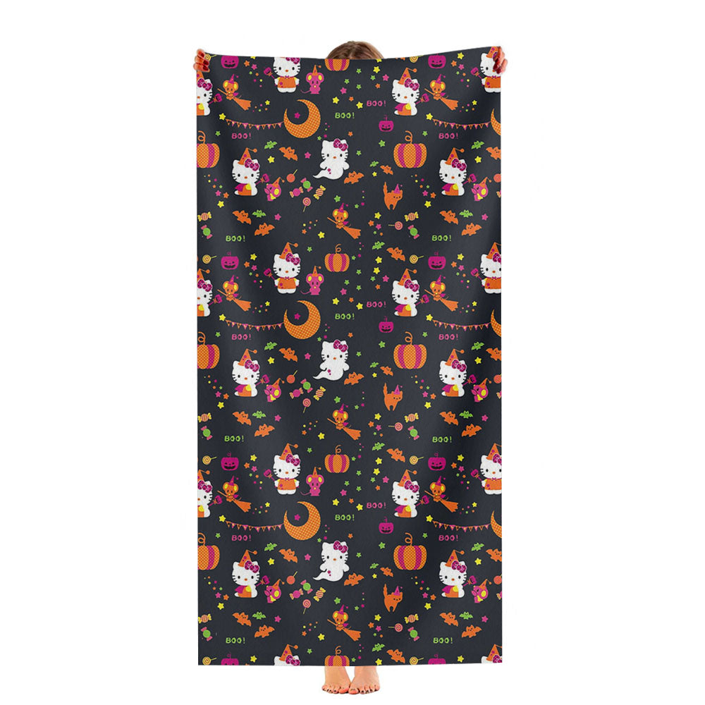 Hello Kitty Halloween Pattern Ultra-Soft Luxury Bathroom Towels