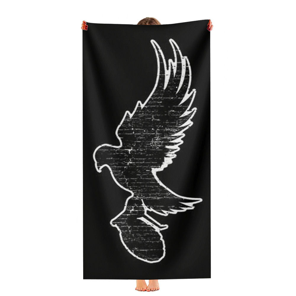 Hollywood Undead Bird Logo Black White Ultra-Soft Luxury Bathroom Towels