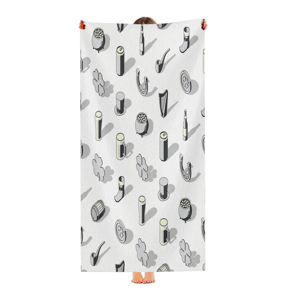 Isometric St Patricks Day Pattern 05 Ultra-Soft Luxury Bathroom Towels