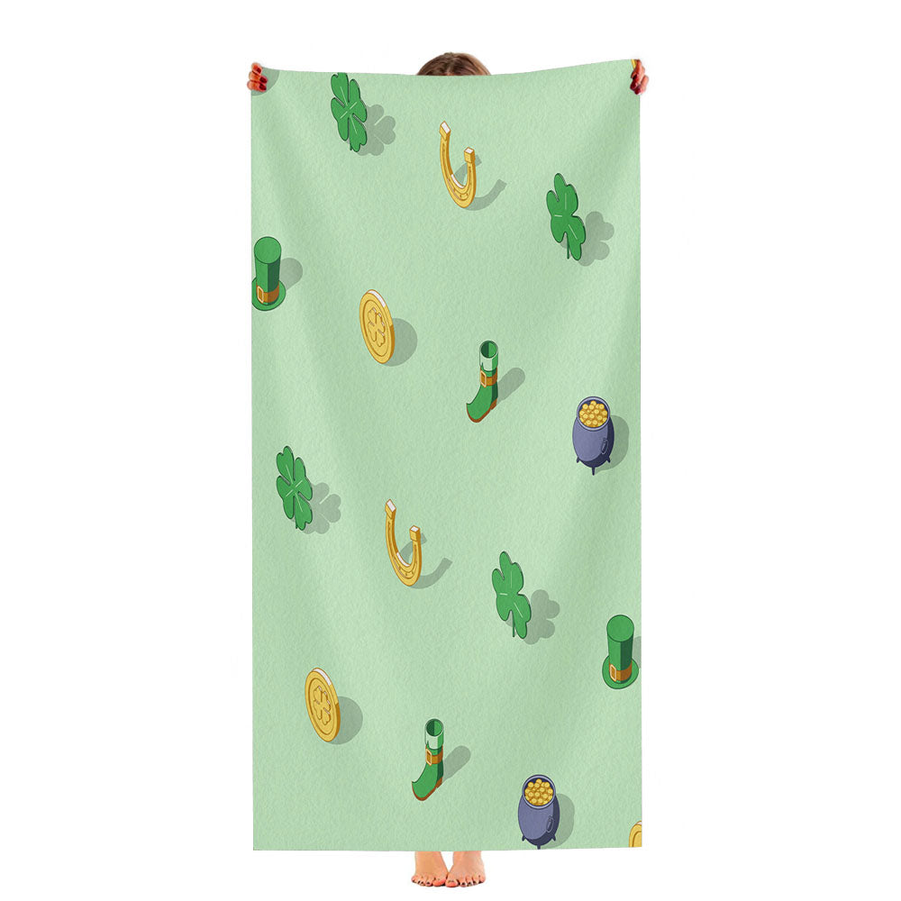Isometric St Patricks Day Pattern 09 Ultra-Soft Luxury Bathroom Towels