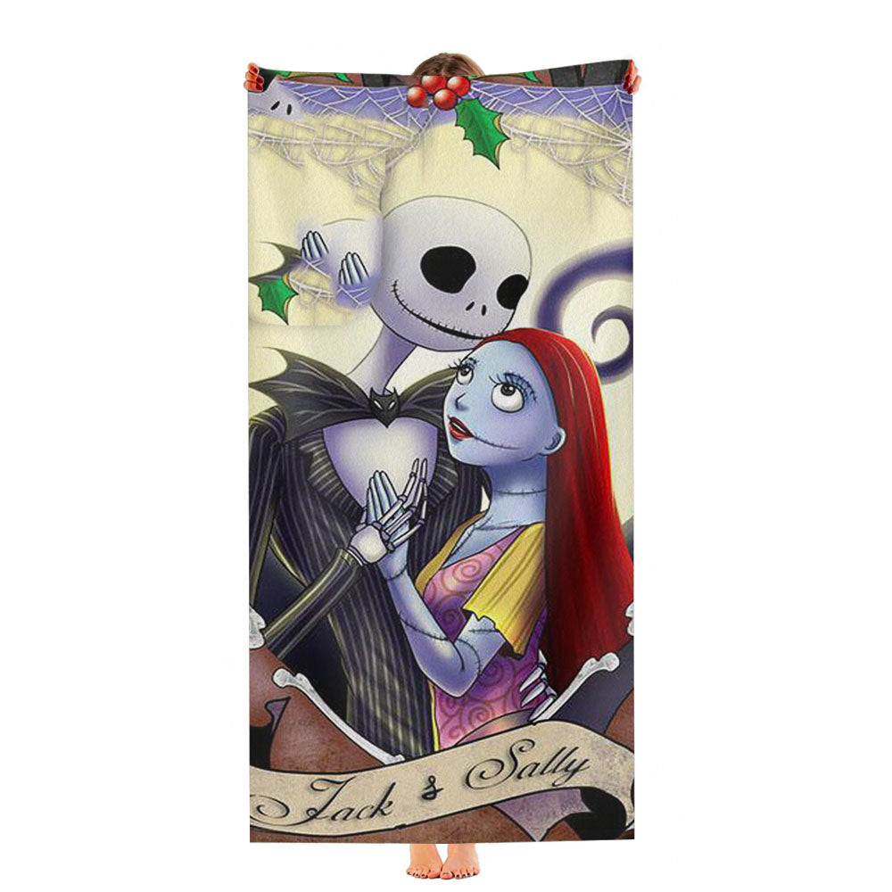 Jack And Sally Nightmare Ultra-Soft Luxury Bathroom Towels