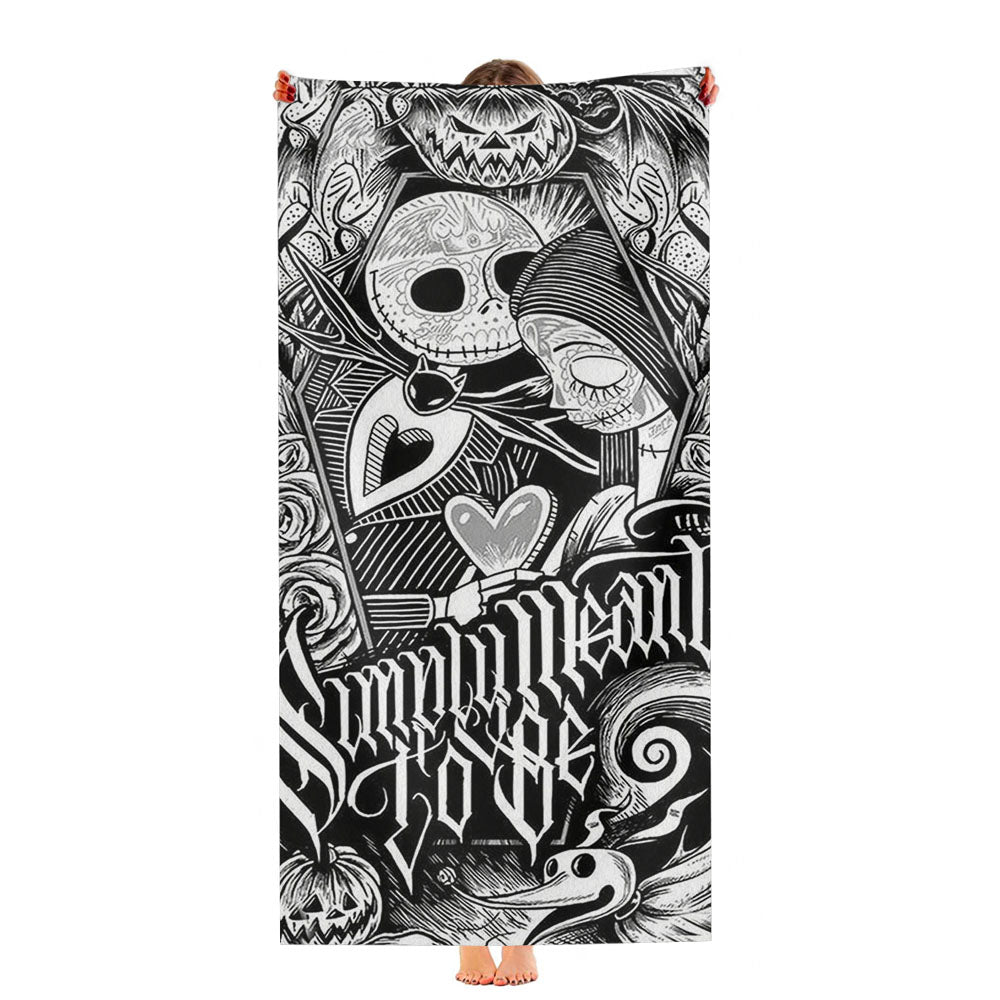 Jack And Sally Nightmare Before Christmas Ultra-Soft Luxury Bathroom Towels
