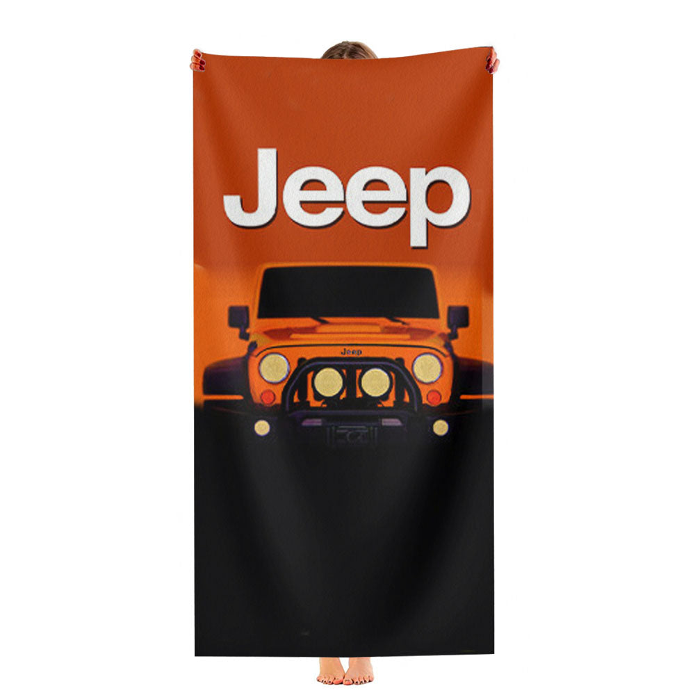 Jeep Wrangler Logo Automotive Adventure Ultra-Soft Luxury Bathroom Towels