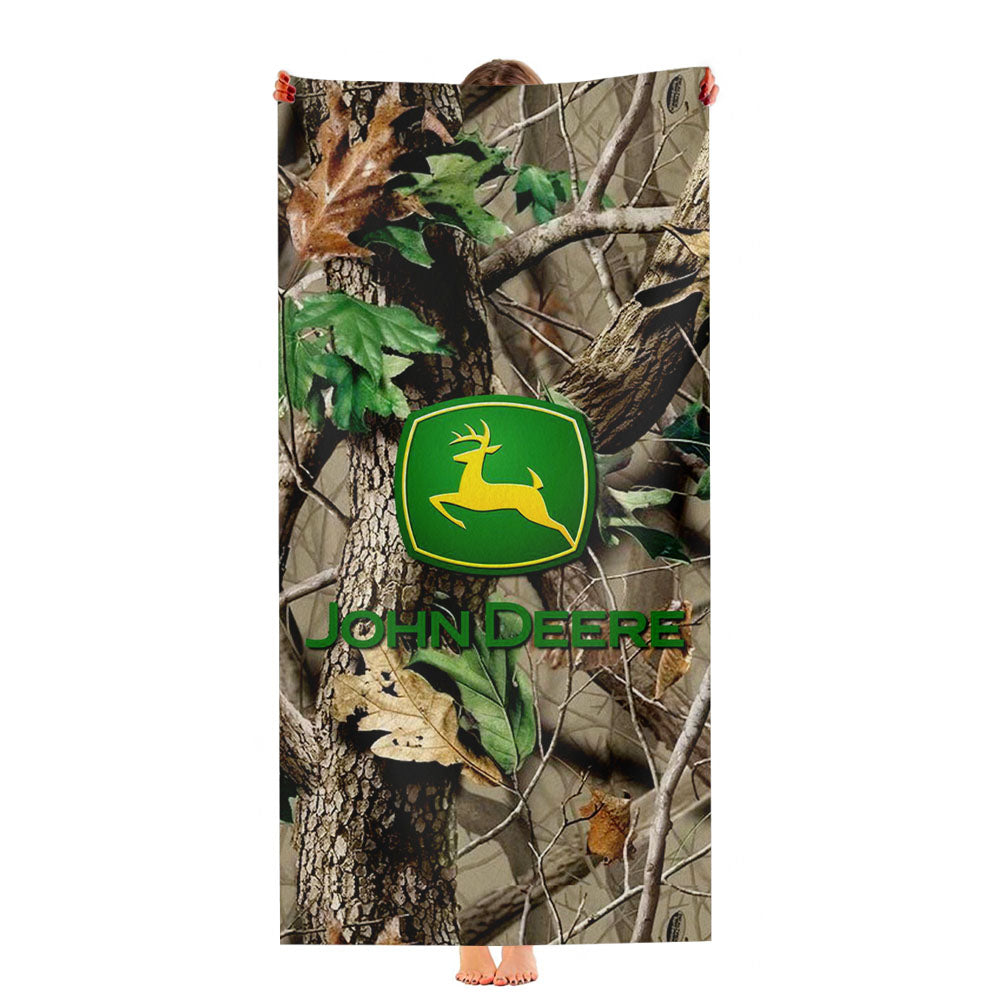 John Deere Camo Logo Ultra-Soft Luxury Bathroom Towels