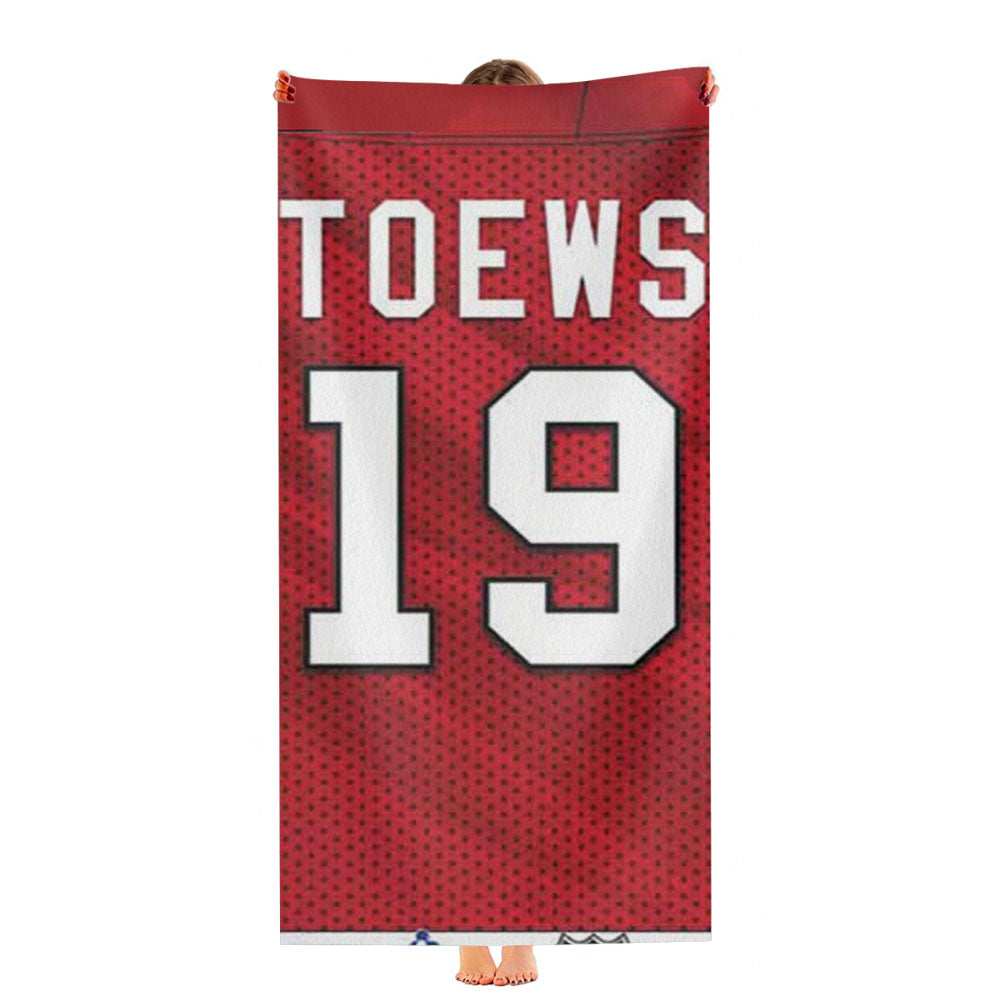 Jonathan Toews Jersey Pattern Ultra-Soft Luxury Bathroom Towels