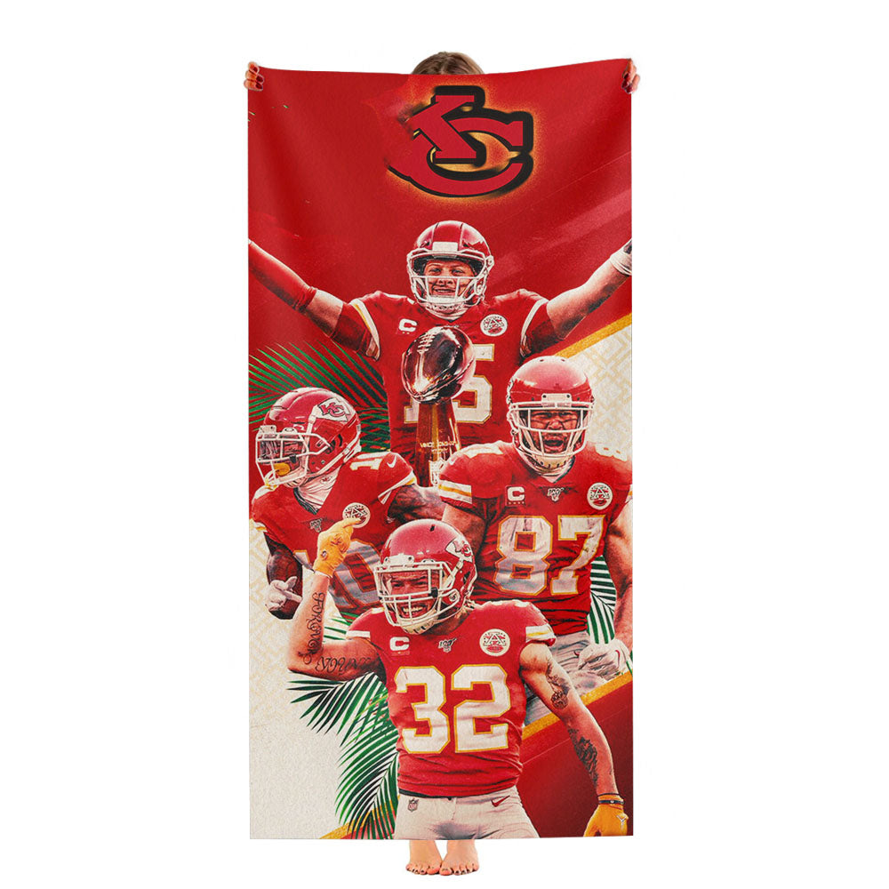 Kansas City Chiefs Logo Champions Ultra-Soft Luxury Bathroom Towels