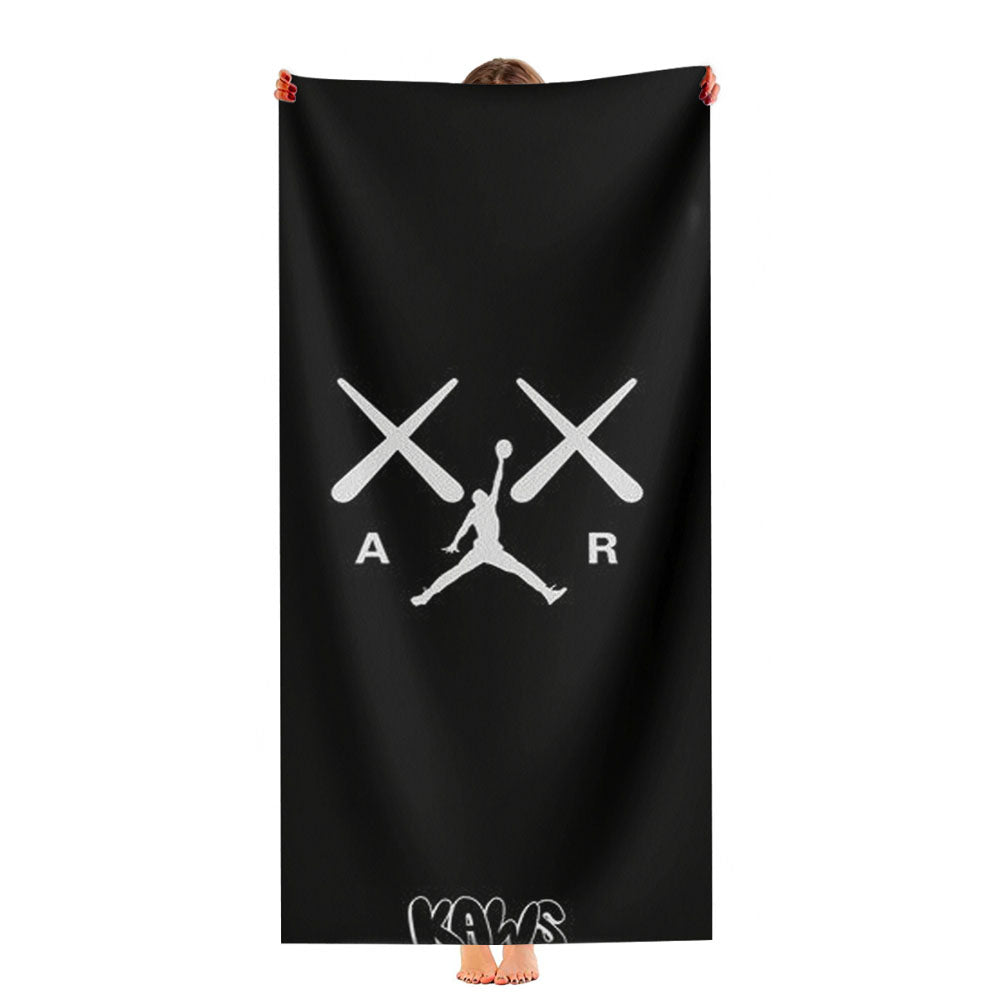 Kaws Air Jordan Midnight Black Ultra-Soft Luxury Bathroom Towels
