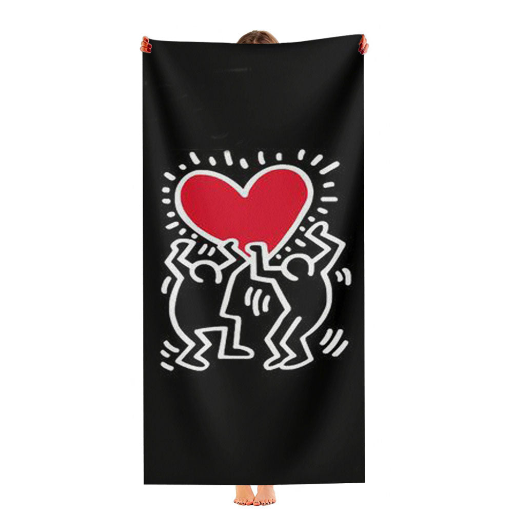 Keith Haring Love Ultra-Soft Luxury Bathroom Towels