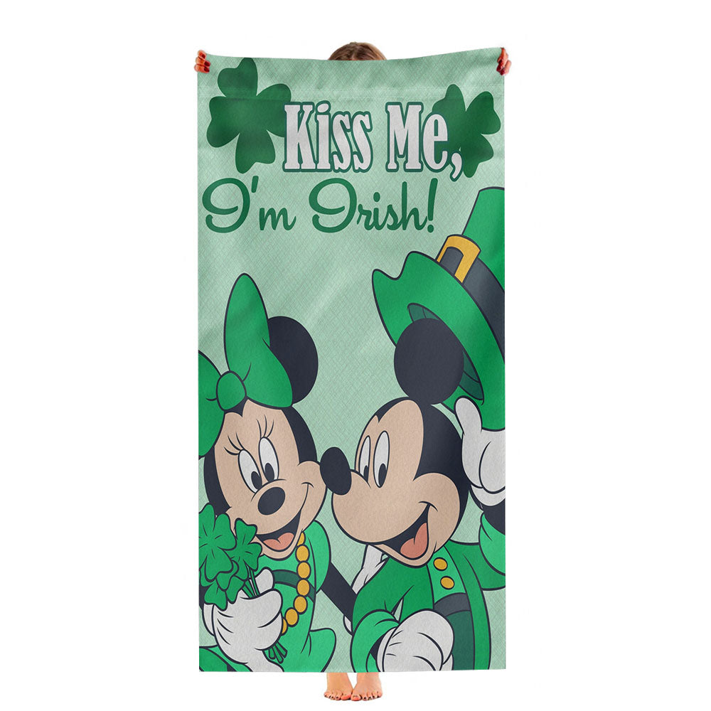 Kiss Me I'M Irish Mickey & Minnie Ultra-Soft Luxury Bathroom Towels