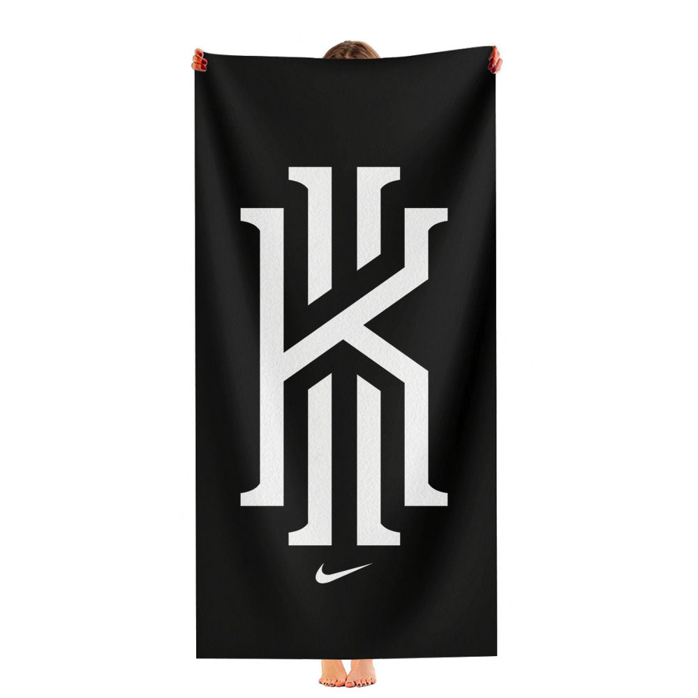 Kyrie Irving Nike Black White Logo Ultra-Soft Luxury Bathroom Towels